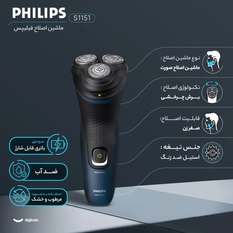 ریشتراش صفرزن فیلیپس مدل s1151